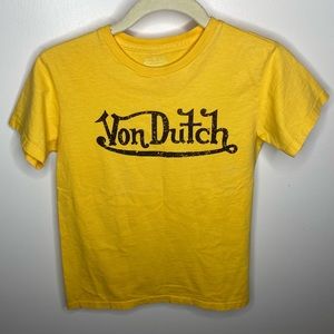 Von Dutch Yellow with Black Detail Size S Tee